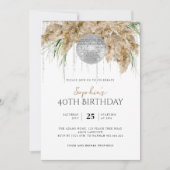 ボホパマスグラスディスコボールエージ誕生日 招待状 (正面)