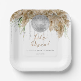 ボホパマスグラスディスコボール誕生日パーティー ペーパープレート