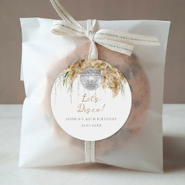 ボホパマスグラスディスコボール誕生日パーティー ラウンドシール