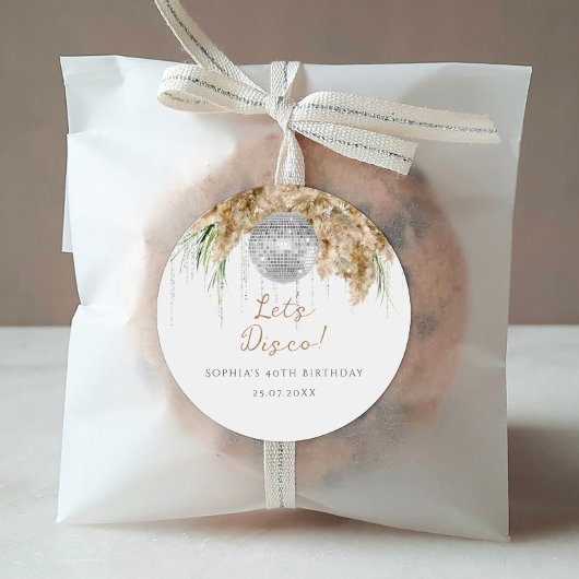 ボホパマスグラスディスコボール誕生日パーティー ラウンドシール