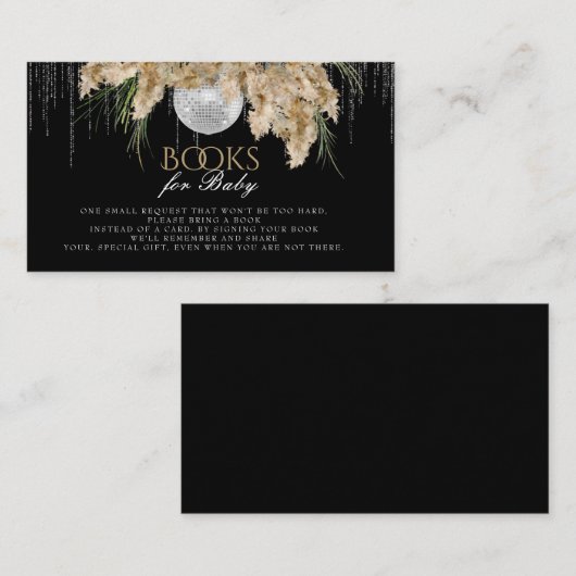 ボホパマスグラスディスコ赤ちゃんシャワー本ベビー エンクロージャーカード (正面/裏面)