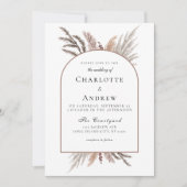 ボホパモダンンパスグラス結婚式招待状 招待状 (正面)