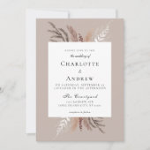 ボホパモダンンパスグラス結婚式招待状 招待状 (正面)