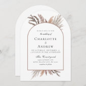 ボホパモダンンパスグラス結婚式招待状 招待状 (正面/裏面)