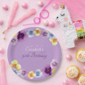 ボホパンシーガーデンパーティーカラフルフローラ誕生日 ペーパープレート (パーティー)