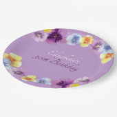 ボホパンシーガーデンパーティーカラフルフローラ誕生日 ペーパープレート (アングル)
