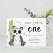 ボホパンダ誕生日招待状ズ – ガール 招待状 (スタンド正面)