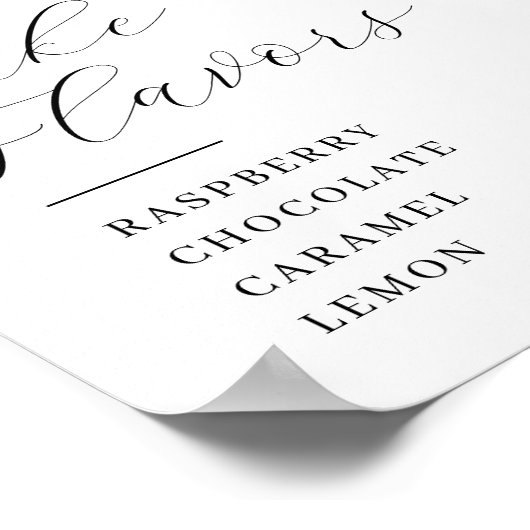 ボホパンパとブルーフローラケーキの味のサイン ポスター (角)