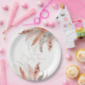 ボホパンパエレガントスグラスベイビーシャワー ペーパープレート (パーティー)