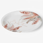 ボホパンパエレガントスグラスベイビーシャワー ペーパープレート (アングル)