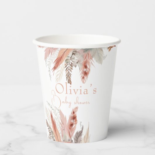 ボホパンパエレガントスグラスベイビーシャワー 紙コップ (正面)