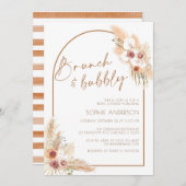 ボホパンパグラスブランチ&バブリーブライダルシャワー 招待状 (正面/裏面)