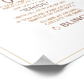 ボホパンパグラス |リングや輪ゲームブライダルシャワーのサイン ポスター (角)