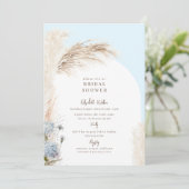 ボホパンパスアイスブルーブライダルシャワー 招待状 (スタンド正面)