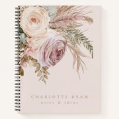 ボホパンパスウォーターカラーパーソナライズされたフローラ ノートブック (正面)