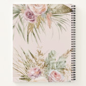 ボホパンパスウォーターカラーパーソナライズされたフローラ ノートブック (裏面)