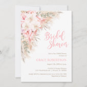 ボホパンパスオーキッズプニーズニュートラルブライダルシャワー 招待状 (正面)