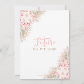 ボホパンパスオーキッズプニーズニュートラルブライダルシャワー 招待状 (裏面)