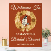 ボホパンパスオータムブライダルシャワーウェルカム アクリルサイン (ウェディング)