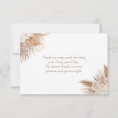ボホパンパスガーデンブライダルシャワーサンキューカード サンキューカード (裏面)