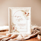 ボホパンパスグラスおむつラッフルベビーシャワーサイン ポスター