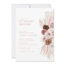 ボホパンパスグラスと埃っぽいピンクのリハーサルディナー