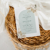 ボホパンパスグラスと緑の結婚式招待状 招待状