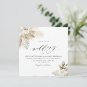 ボホパンパスグラスと緑の結婚式招待状 招待状 (スタンド正面)