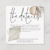 ボホパンパスグラスのウェディング詳細 エンクロージャーカード (正面)
