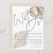 ボホパンパスグラスの脚本結婚を 招待状 (正面/裏面)