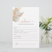 ボホパンパスグラスアドバイスのための花嫁カード (スタンド正面)