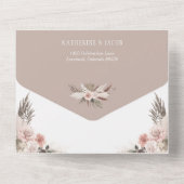 ボホパンパスグラスアースフローラ結婚ズ オールインワン招待状 (裏面)