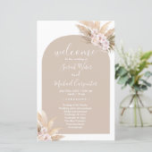 ボホパンパスグラスアーチウェディングプログラム (スタンド正面)