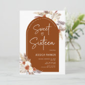 ボホパンパスグラスアーチテラコッタSweet sixteen 招待状 (スタンド正面)