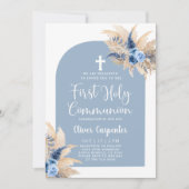 ボホパンパスグラスアーチファースト聖餐式インヴィータ 招待状 (正面)