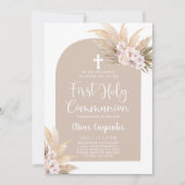 ボホパンパスグラスアーチファースト聖餐式 招待状 (正面)