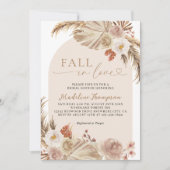 ボホパンパスグラスアーチ秋インラブブライダルシャワー 招待状 (正面)