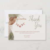 ボホパンパスグラスウェスタン女性のカーボーイ サンキューカード (正面)