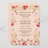 ボホパンパスグラスウォーターブライダルシャワー 招待状 (正面/裏面)