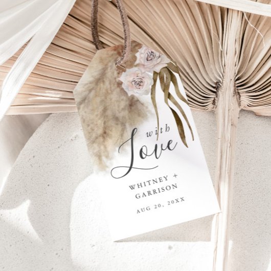 ボホパンパスグラスウォーター結婚カラー ギフトタグ