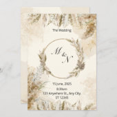 ボホパンパスグラスウォーター結婚式招待状 招待状 (正面/裏面)