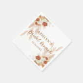 ボホパンパスグラスエレガントブライダルブルンチテラコッタ スタンダードカクテルナプキン (角)