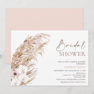 ボホパンパスグラスオルチャーズフローラブライダルシャワー 招待状