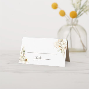 ボホパンパスグラスオーキッド結婚フローラ プレイスカード