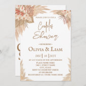 ボホパンパスグラスカップルのシャワー 招待状 (正面/裏面)