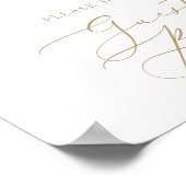 ボホパンパスグラスガールベビーシャワーゲストブックサイン ポスター (角)