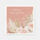 ボホパンパスグラスガールベビーシャワーナプキンズ スタンダードカクテルナプキン (正面)