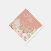 ボホパンパスグラスガールベビーシャワーナプキンズ スタンダードカクテルナプキン (角)