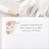 ボホパンパスグラスガールベビーシャワー差出人住所 ラベル (インサイチュ)