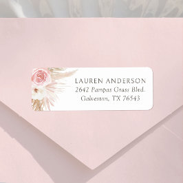 ボホパンパスグラスガールベビーシャワー差出人住所 ラベル